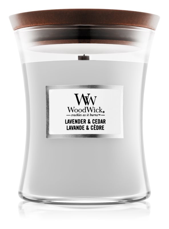 Ароматична свічка з ароматом лаванди і кипариса Woodwick Medium Lavender & Cedar 275 г Ароматична свічка з ароматом лаванди і кипариса Woodwick Medium Lavender & Cedar 275 г